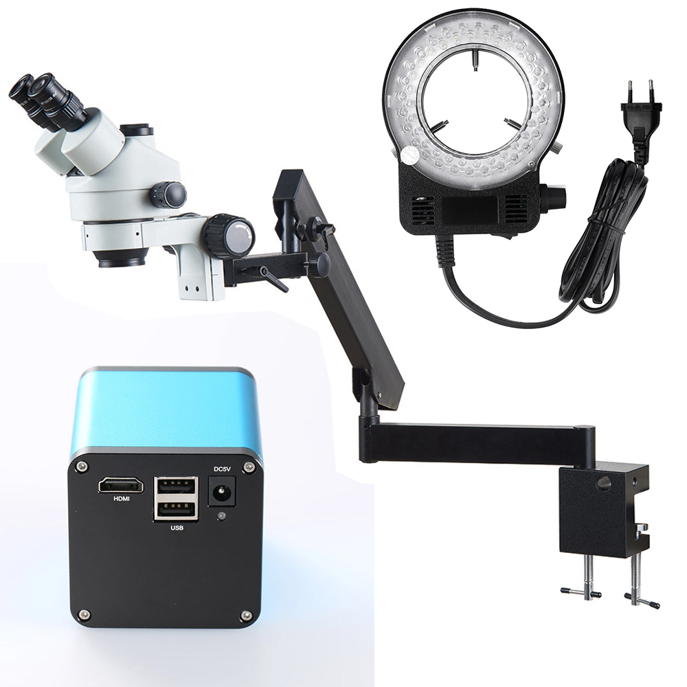 Adjustable Articulated Arm Fol - Trinocular Stereo Microscope 7X-45X ulasan dan harga