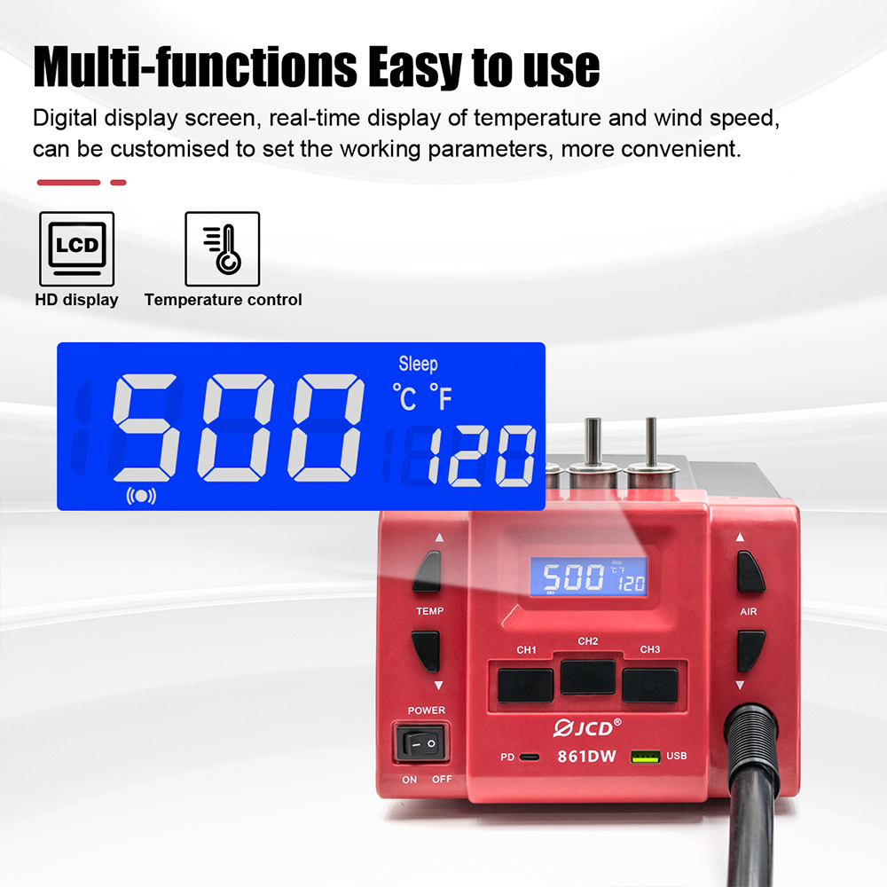 JCD 861DW Hot Air Gun 1000W Hi - Hot Air Rework Station 861Dw ulasan dan harga